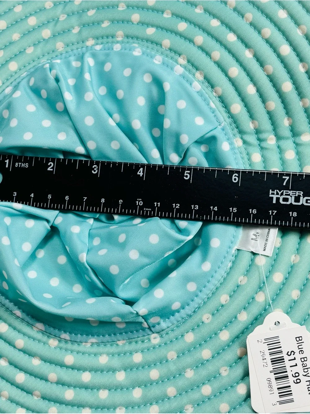 Baby Blue Striped Wide Brim Sun Hat in Aqua and Cream H028